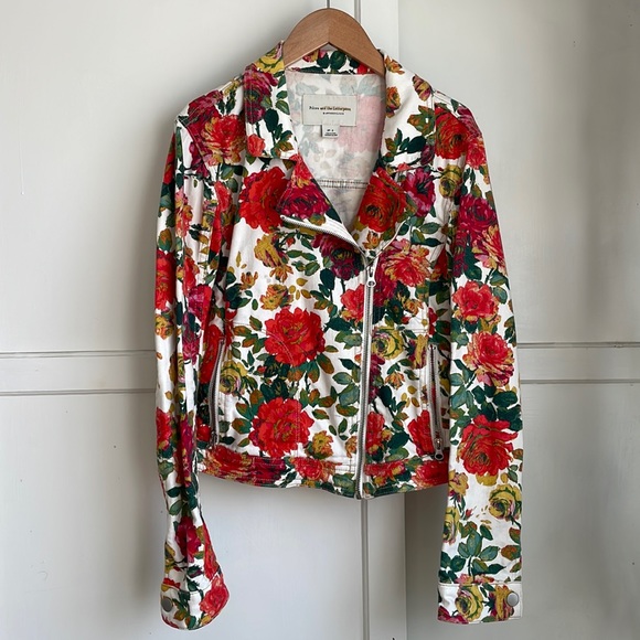 Pilcro and the Letterpress Jackets & Blazers - PILCRO & THE LETTERPRESS Floral Moto Jacket